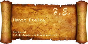 Hantz Etelka névjegykártya